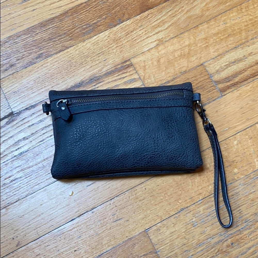 gray never used crossbody bag/ wallet